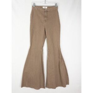 We The Free Jeans Womens 29 Tan Super Flare Disco Bell Cutoff